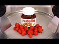 How To Turn Nutella Strawberry Into Ice Cream Rolls ASMR
