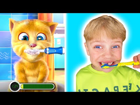 Morning Routine With Ginger Cat