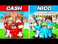 NICO FAMILY vs CASH FAMILY HOUSE in Minecraft!
