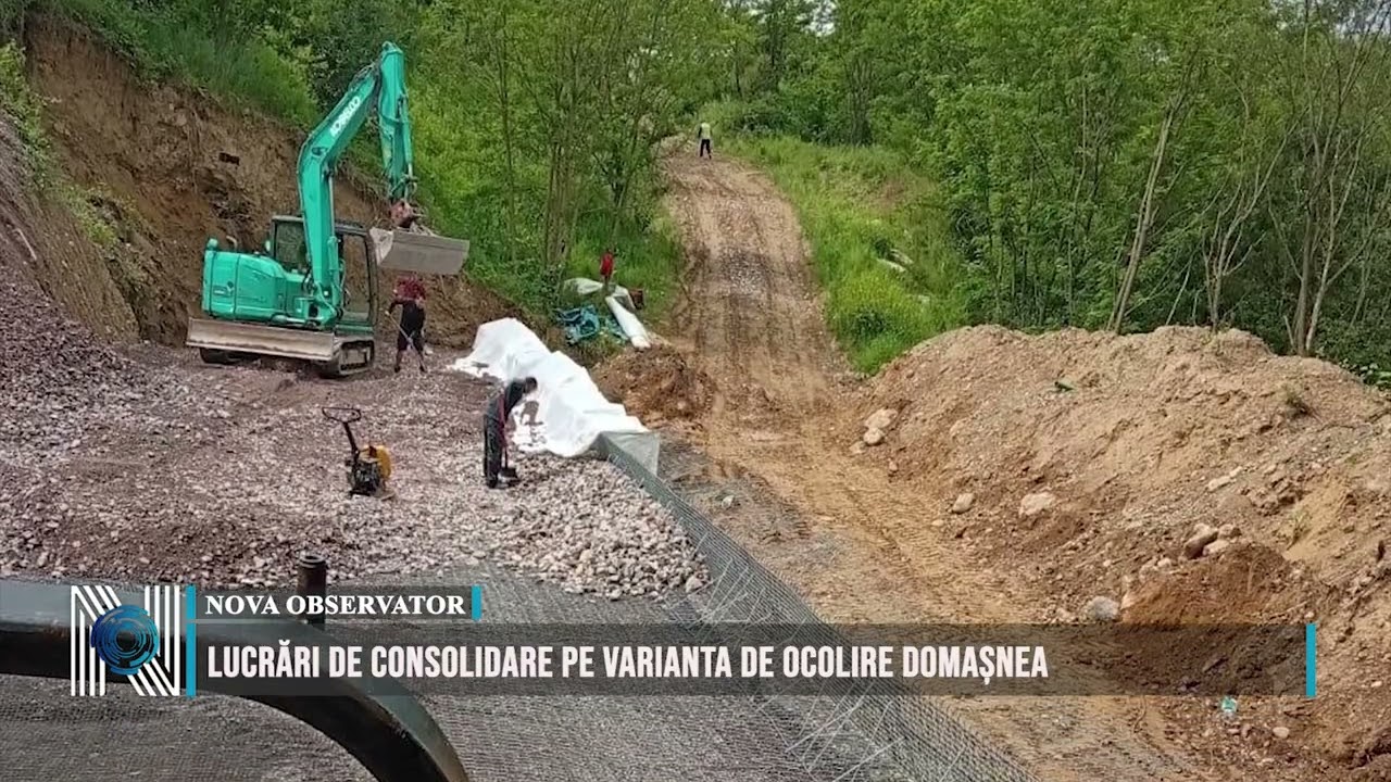 Lucrări de consolidare pe Varianta de Ocolire Domașnea