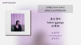 [韓中字歌詞] 손예림 (Yerim Sohn) - 問題的少女 문제적 소녀 (PROBLEM) [CHN/ROM]
