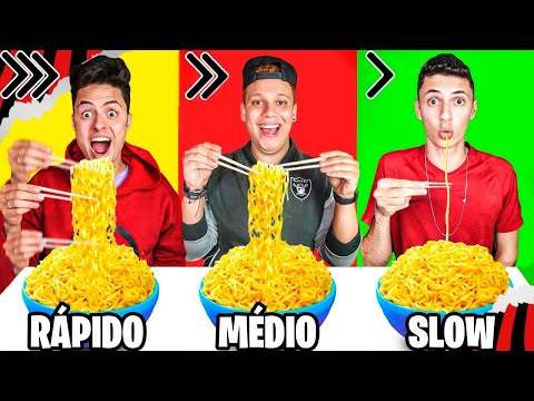 DESAFIO DAS COMIDAS RÁPIDAS, MÉDIAS E LENTAS!