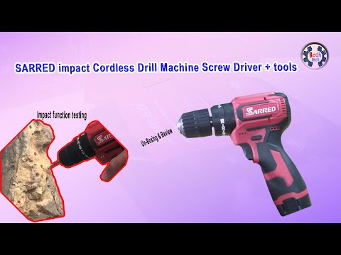SARRED Sared 12V 2 Batteries Impact hammering cordless drill machine screw driver review |Redh tech