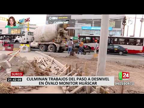 Surco: retiran cerco de obra del paso a desnivel en el óvalo Monitor Huáscar