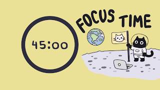 Pomodoro Timer 45min x 4 | cats in space - lofi & white noise 🚀