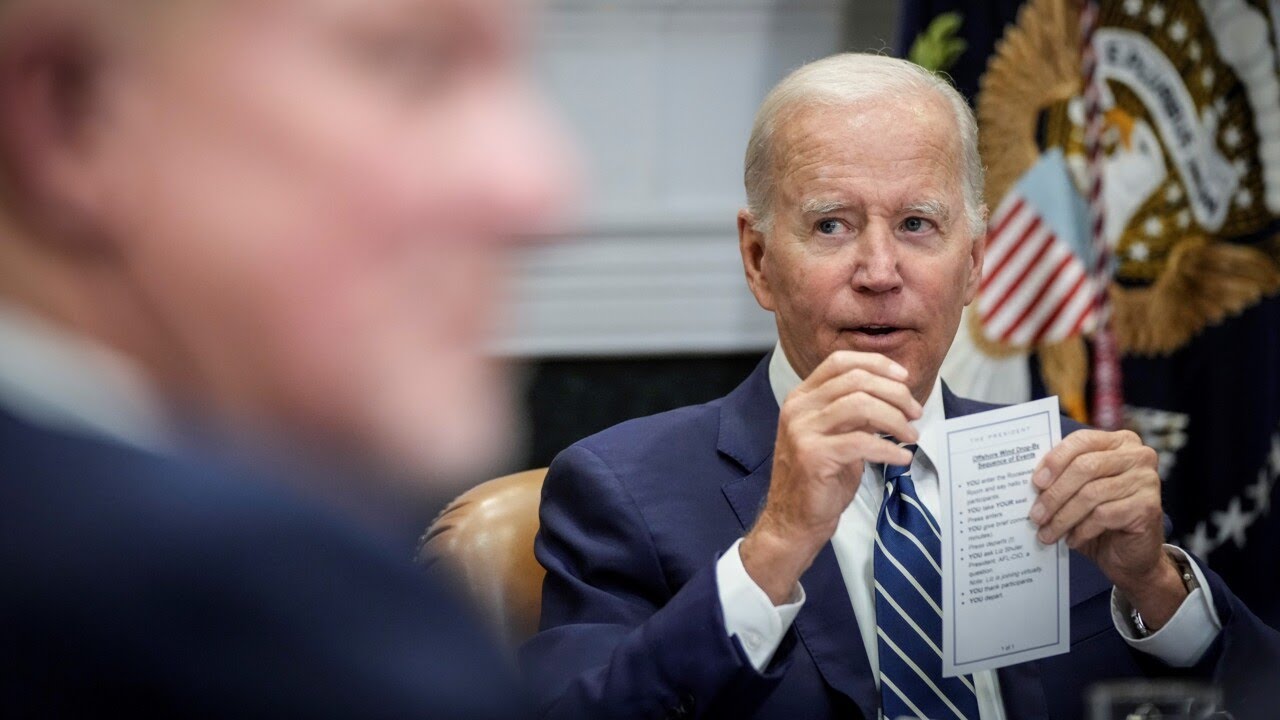‘Put an out of order sign on Joe’: Biden blasted for using a cheat sheet again