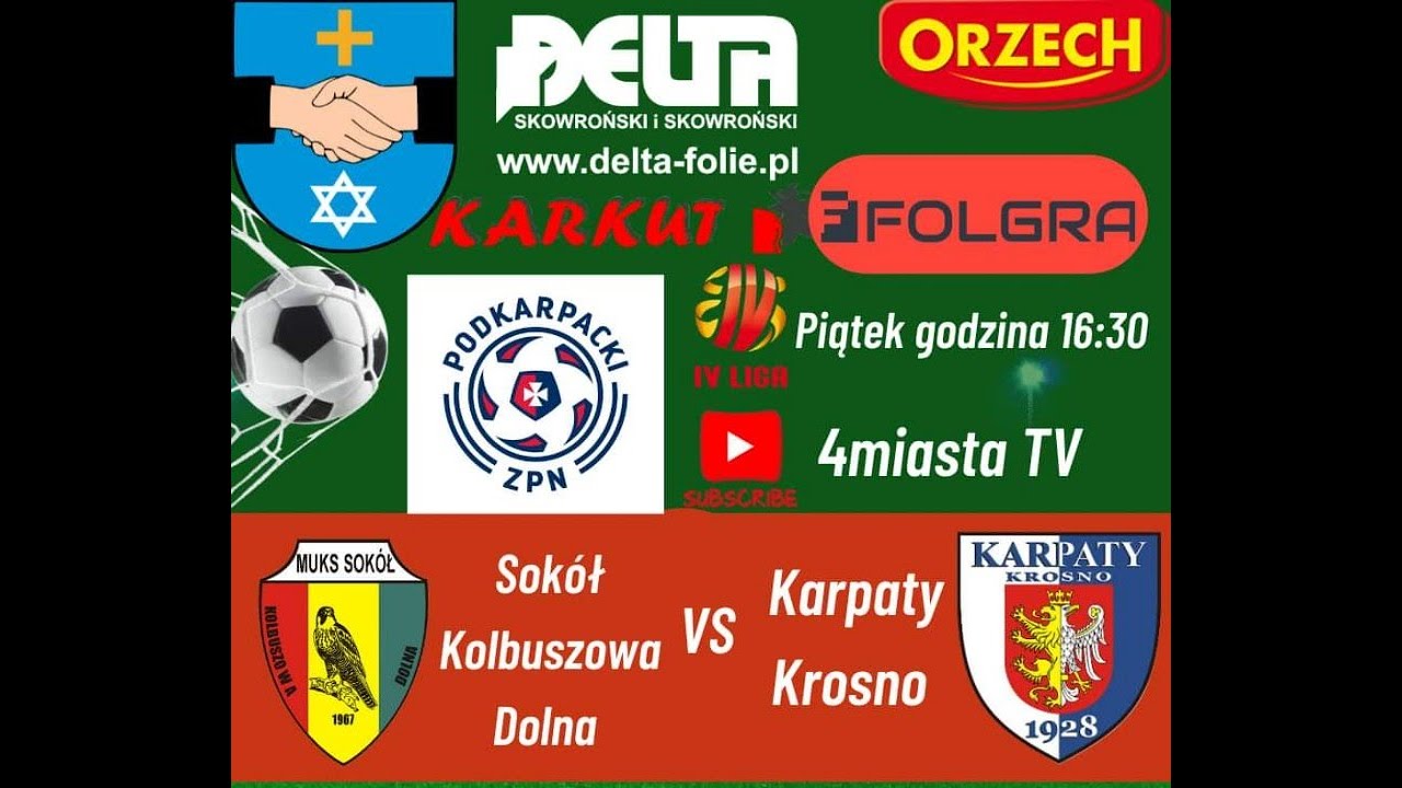 4 liga podkarpacka na żywo: MUKS Sokół Kolbuszowa Dolna - K. S. Karpaty Krosno [TRANSMISJA WIDEO]