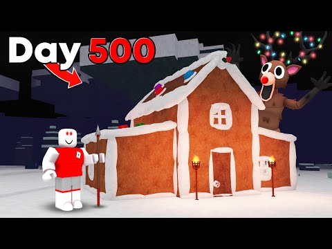 I Survived In A GINGERBREAD HOUSE For 99 Nights in The Forest..