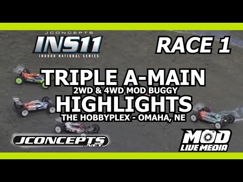 JConcepts INS11 HobbyPlex Race 1 - Triple A-Main Highlights | 2WD & 4WD Mod Buggy