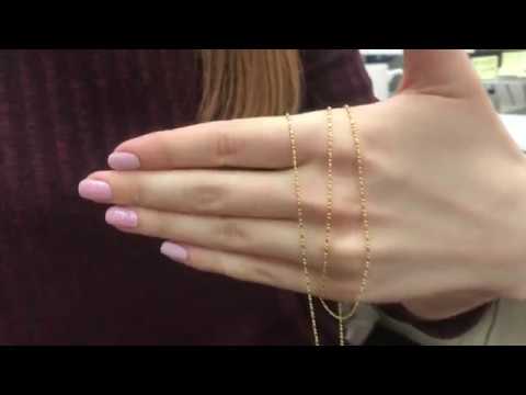 Solid 14K Yellow Gold 1mm Ball & Bar Beaded Chain Necklace - WJD Exclusives