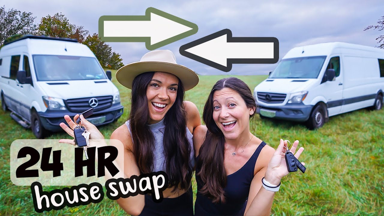 24 Hour Tiny House Swap with Kara & Nate (van life comparison)