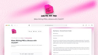 WriteMyPrd.com | Make Writing PRDs a Breeze with GPT3