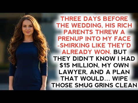 THREE DAYS BEFORE THE WEDDING, HIS RICH PARENTS THREW A PRENUP INTO MY FACE -SMIRKING LIKE THEY'D