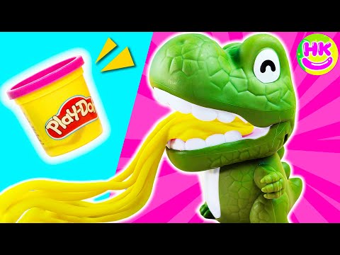 🦖 PLAY DOH DINOSAUR 🌈 Let's Play with COLORFUL CLAY!