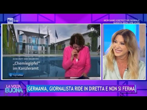 La giornalista sulla tv tedesca non riesce a trattenere le risate - La Volta Buona 03/10/2023