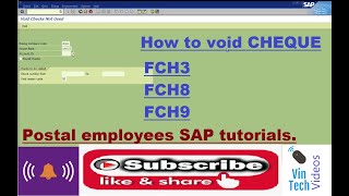 How to void a Cheque in SAP | FCH3 | FCH8 | FCH9 | SAP Tutorials | Vin Tech Videos