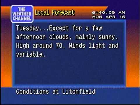 WeatherStar 4000 local forecast 4/16/2012 6:39 AM