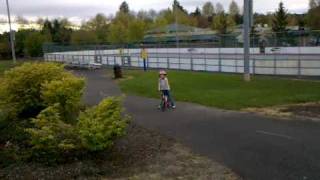 preview picture of video '5 year old standing on her Strider Running Bike'