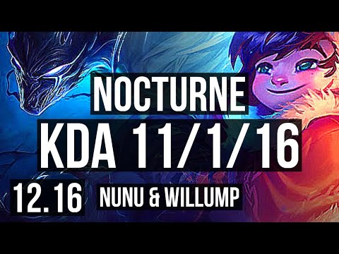 NOCTURNE vs NUNU & WILLUMP (JNG) | 11/1/16, 2.7M mastery, 2000+ games, Godlike | EUW Master | 12.16