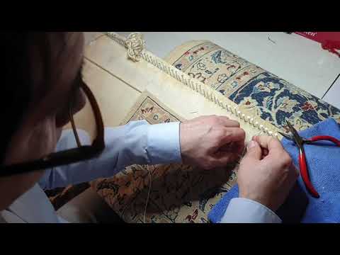 Fransen erneuern bei Aria Orientteppiche.Teppich Repratur. Teppichgeschäft in Andernach und Wittlich