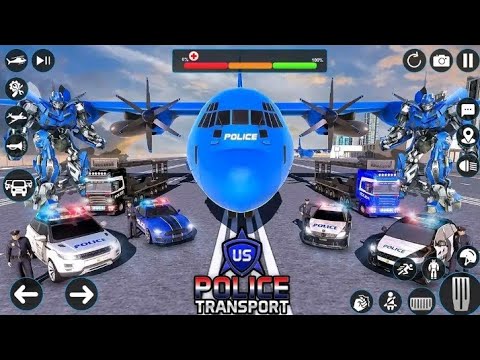 US Police Robot Plane Transportation Simulator game - FHD Android Gameplay
