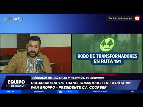 Robo de transformadores en Ruta 191