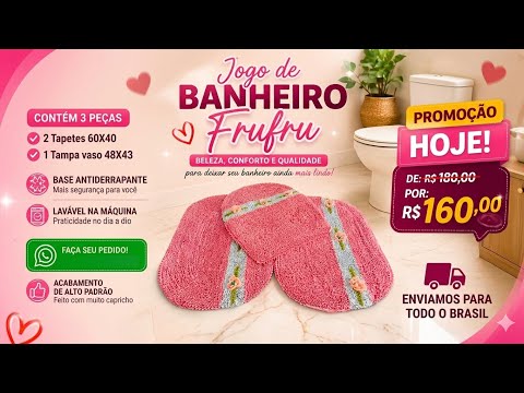 Jogo de Banheiro Frufru: A Qualidade que sua Casa Merece! [Direto da Fábrica]
