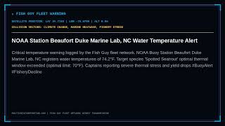 NOAA Station Beaufort Duke Marine Lab, NC Water Temperature Alert