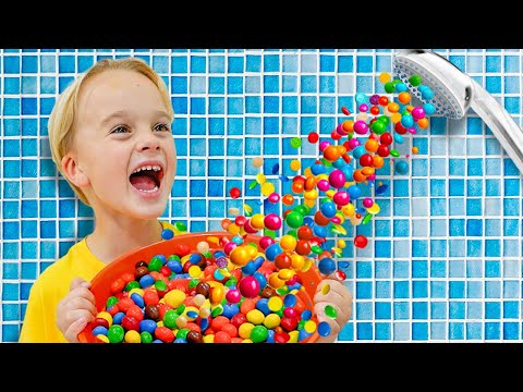 Chris and Funny Adventures with Magic Candy Shower