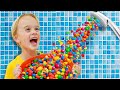 Chris And Funny Adventures With Magic Candy Shower