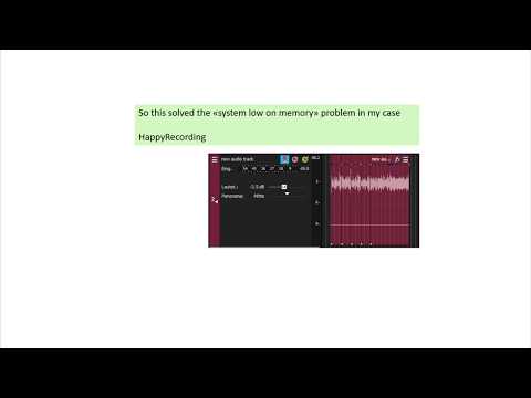 SONY VEGAS (17) Fix Records 'System low on Memory' / Aufnahme 'System nicht genügend Speicher'