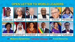 Open Letter to World Leaders on Climate Change, Malaria Epidemic  and Food Security