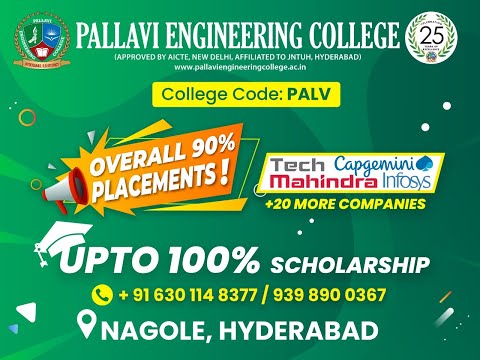 100% Scholarships | Landmark of Success | Pallavi Engineering College