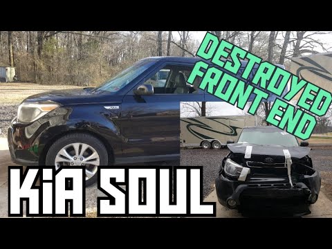 Replacing the hood fender bumper rad support brace & more destroyed front end on 2016 Kia Soul