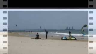 preview picture of video 'Israel.The Mediterranean coast.The Kibbutz Sdot Yam.Surfing or kiting.'