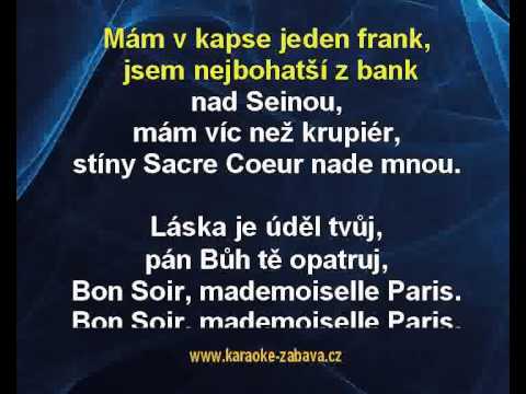 Bon Soir Mademoiselle Paris - Petr Muk (Shalom) Karaoke tip