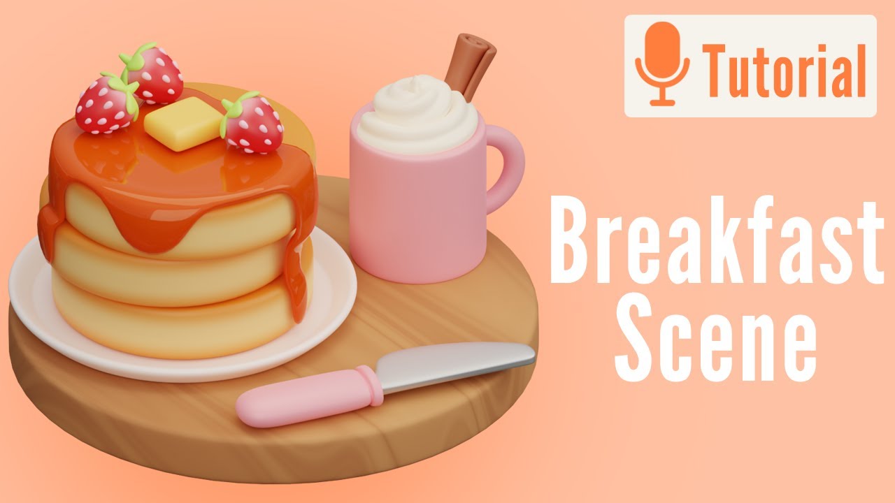 Cute Breakfast Scene - Blender 3D Beginner tutorial