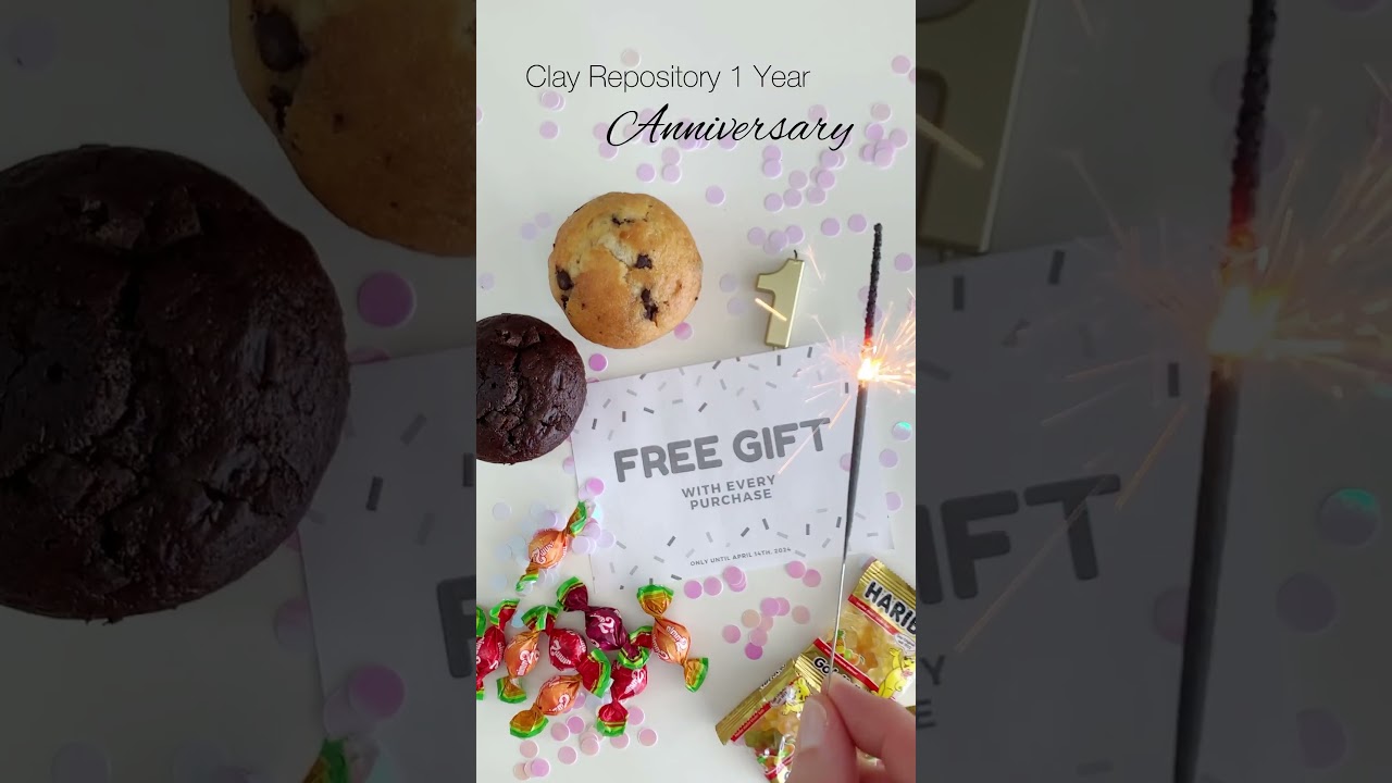 Free gift with every order | Clay Repository 1 Year Anniversary