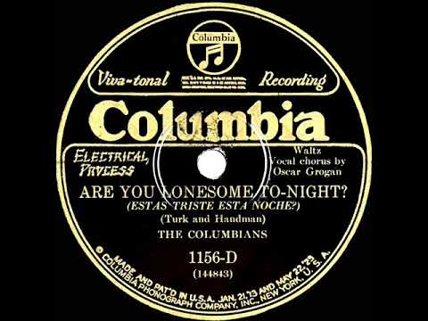 1927 Columbians - Are You Lonesome Tonight? (Oscar Grogan, vocal)