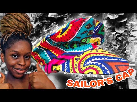How to Sew Officer / Sailors Hat with ANKARA | Draft, Cut and Sew | No BROWN PAPER | TUTORIAL