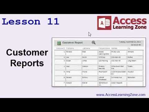 Microsoft Access Beginner Level 01. Lesson 11. Customer Reports
