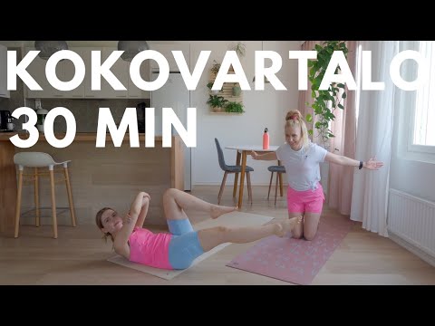 Reipas kokovartalo pattereissa! 30min kokovartalotreeni kotona | Ei välineitä