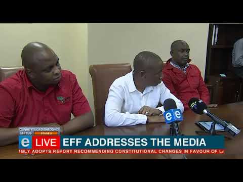 EEF lead Julius Malema speaks to the media