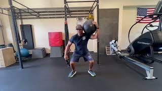 Med Ball Pick Up to Shoulder Rack Squat thumbnail