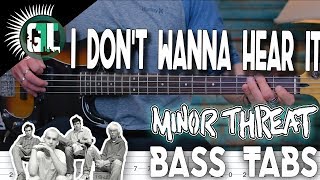 Minor Threat - I Don't Wanna Hear It | Bass Cover With Tabs in the Video