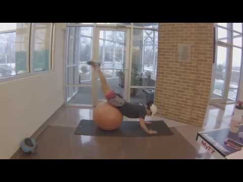 Stability ball reverse leg lift