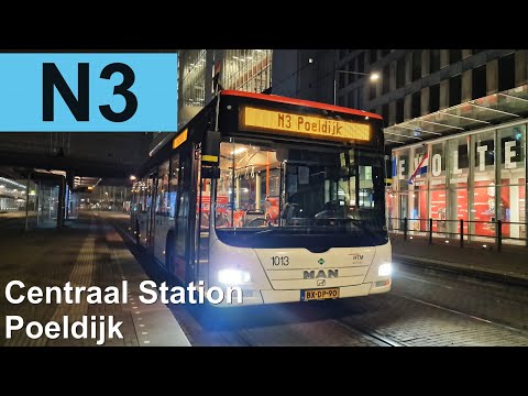 HTM Nachtbus 3: Den Haag CS - Poeldijk - Den Haag CS | HTM 1013 | 2024
