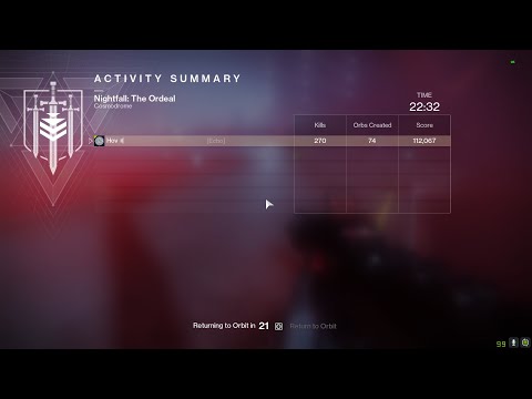 Solo Flawless 100K Nightfall The Ordeal - Fallen Saber 2