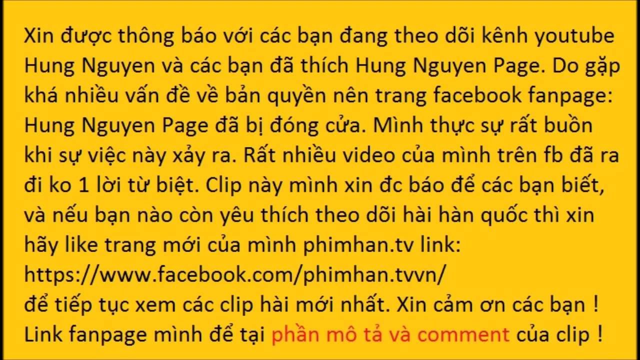 Thông báo về Hung Nguyen Page - Page đã bị mất :((
