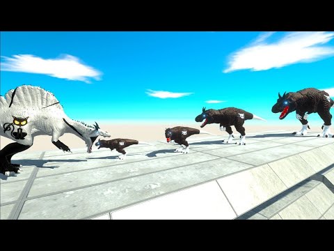 BATTLE 4 SIZE of DARK T REX GROWIN SIZE - Animal Revolt Battle Simulator